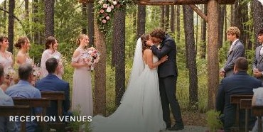 Wedding ceremony at Madison Farm beneath the timber pergola